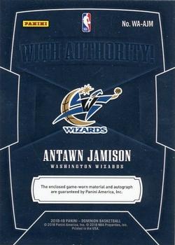 2018-19 Panini Dominion - With Authority! Material Signatures #WA-AJM Antawn Jamison Back
