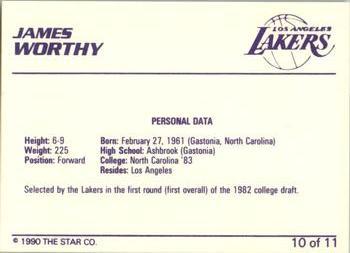 1990-91 Star James Worthy - Glossy #10 James Worthy Back