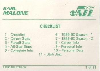 1990-91 Star Karl Malone - Glossy #1 Karl Malone Back