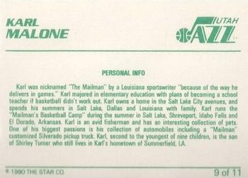1990-91 Star Karl Malone - Glossy #9 Karl Malone Back