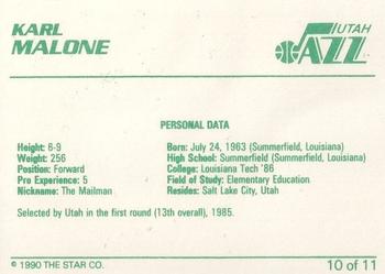 1990-91 Star Karl Malone - Glossy #10 Karl Malone Back