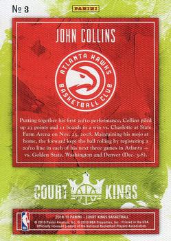 2018-19 Panini Court Kings #3 John Collins Back