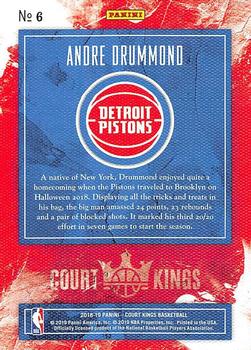 2018-19 Panini Court Kings #6 Andre Drummond Back