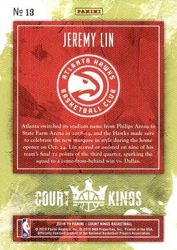 2018-19 Panini Court Kings #13 Jeremy Lin Back