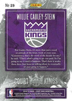 2018-19 Panini Court Kings #29 Willie Cauley-Stein Back