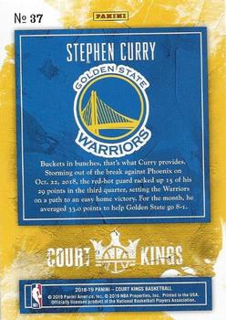 2018-19 Panini Court Kings #37 Stephen Curry Back