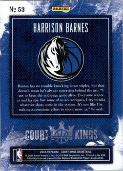 2018-19 Panini Court Kings #53 Harrison Barnes Back