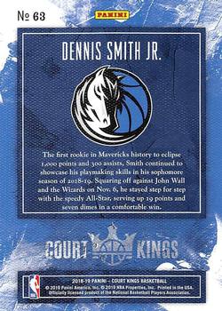 2018-19 Panini Court Kings #63 Dennis Smith Jr. Back