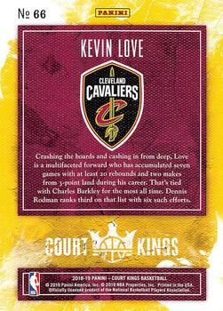 2018-19 Panini Court Kings #66 Kevin Love Back