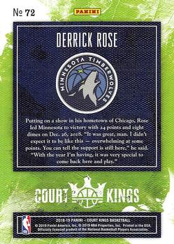 2018-19 Panini Court Kings #72 Derrick Rose Back