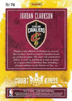 2018-19 Panini Court Kings #76 Jordan Clarkson Back