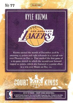 2018-19 Panini Court Kings #77 Kyle Kuzma Back