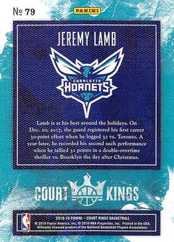 2018-19 Panini Court Kings #79 Jeremy Lamb Back