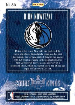 2018-19 Panini Court Kings #83 Dirk Nowitzki Back