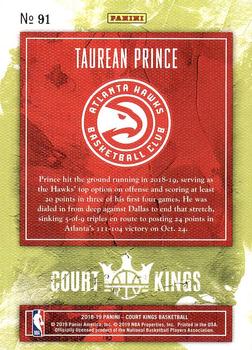 2018-19 Panini Court Kings #91 Taurean Prince Back