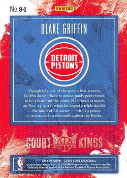 2018-19 Panini Court Kings #94 Blake Griffin Back