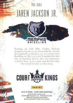 2018-19 Panini Court Kings #121 Jaren Jackson Jr. Back