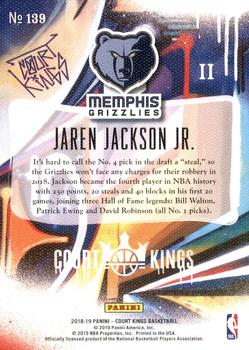 2018-19 Panini Court Kings #139 Jaren Jackson Jr. Back