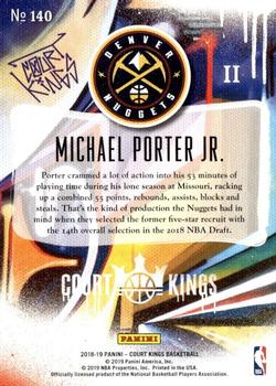 2018-19 Panini Court Kings #140 Michael Porter Jr. Back