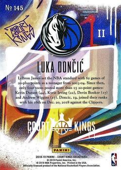 2018-19 Panini Court Kings #145 Luka Doncic Back