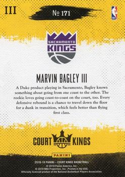 2018-19 Panini Court Kings #171 Marvin Bagley III Back