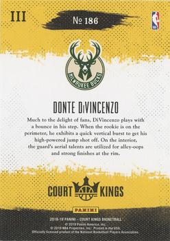2018-19 Panini Court Kings #186 Donte DiVincenzo Back