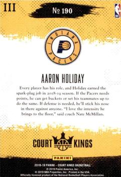 2018-19 Panini Court Kings #190 Aaron Holiday Back