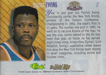 1995 Classic Metal Edge Centers of Attention #1 Patrick Ewing Back