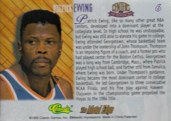 1995 Classic Metal Edge Centers of Attention #6 Patrick Ewing Back