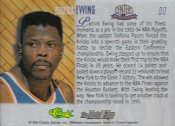 1995 Classic Metal Edge Centers of Attention #11 Patrick Ewing Back