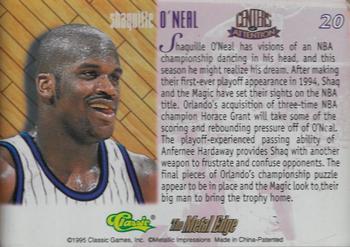 1995 Classic Metal Edge Centers of Attention #20 Shaquille O'Neal Back