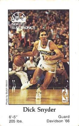 1978-79 Seattle SuperSonics Police #NNO Dick Snyder Front