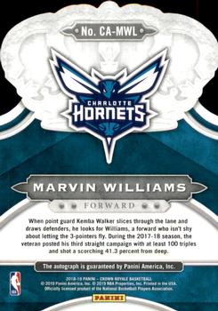 2018-19 Panini Crown Royale - Crown Autographs #CA-MWL Marvin Williams Back