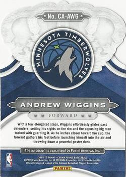 2018-19 Panini Crown Royale - Crown Autographs #CA-AWG Andrew Wiggins Back