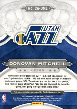 2018-19 Panini Crown Royale - Crown Autographs Red #CA-DML Donovan Mitchell Back