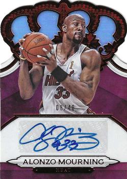 2018-19 Panini Crown Royale - Crown Autographs Red #CA-AMG Alonzo Mourning Front