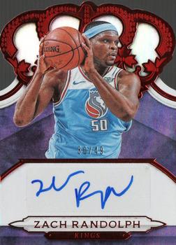 2018-19 Panini Crown Royale - Crown Autographs Red #CA-ZRD Zach Randolph Front