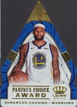 2018-19 Panini Crown Royale - Panini's Choice Gold #18 DeMarcus Cousins Front