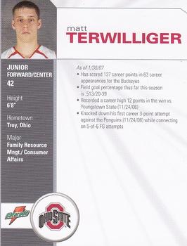 2006-07 Ohio State Buckeyes #NNO Matt Terwilliger Back