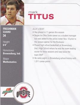 2006-07 Ohio State Buckeyes #NNO Mark Titus Back