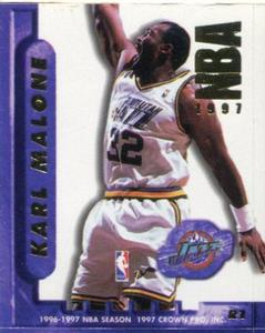 1996-97 Crown Pro Stickers #R1 Karl Malone Front