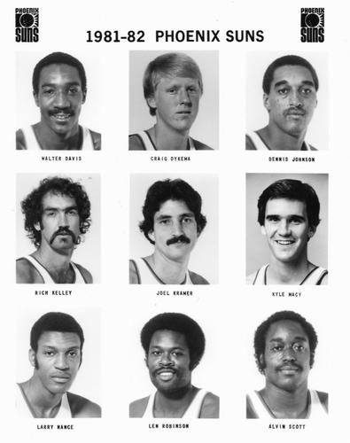 1981-82 Phoenix Suns #NNO Walter Davis / Craig Dykema / Dennis Johnson / Rich Kelley / Joel Kramer / Kyle Macy / Larry Nance Front