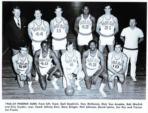 1968-69 Phoenix Sun Team Photo #NNO Gail Goodrich / Stan McKenzie / Dick Van Arsdale / Bob Warlick / Johnny Kerr / Gary Gregor Front
