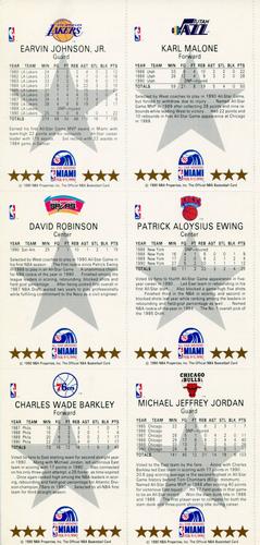 1990-91 Hoops - All-Star Program Panels #NNO Karl Malone / Magic Johnson / Patrick Ewing / David Robinson / Michael Jordan / Charles Barkley Back