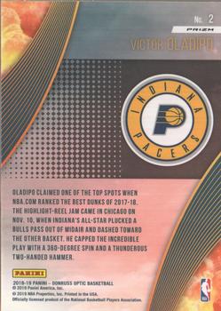 2018-19 Donruss Optic - All Clear for Takeoff Fast Break Holo #2 Victor Oladipo Back