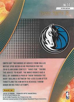 2018-19 Donruss Optic - All Clear for Takeoff Fast Break Holo #14 Dennis Smith Jr. Back