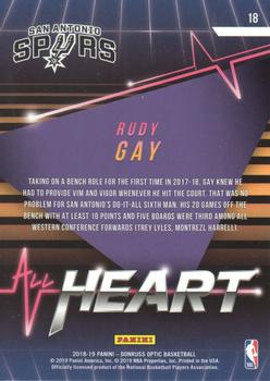 2018-19 Donruss Optic - All Heart #18 Rudy Gay Back