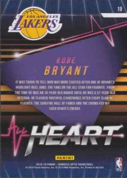 2018-19 Donruss Optic - All Heart #19 Kobe Bryant Back