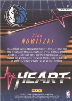 2018-19 Donruss Optic - All Heart Fast Break Holo #11 Dirk Nowitzki Back