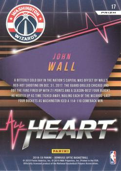 2018-19 Donruss Optic - All Heart Holo #17 John Wall Back